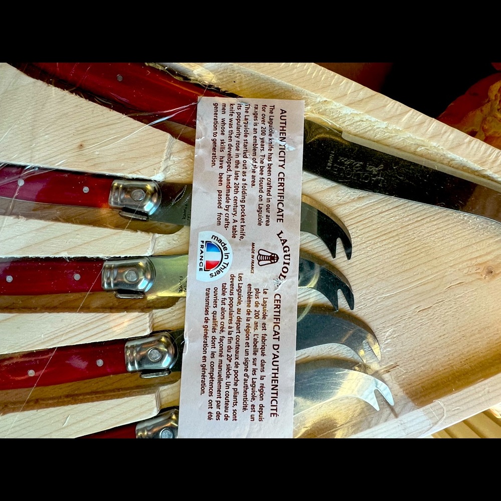 NEW LAGUIOLE CHEESE KNIFE 5 PIECE SET MADE IN FRANCE